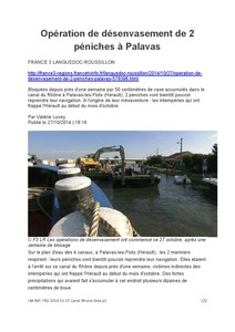HAUTS-FONDS DANS LE CANAL DU RHONE A SETE -- 28/10/14