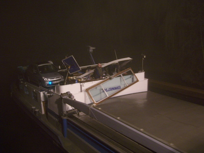 le bateau entre � l'�cluse juste apr�s l'accident � 19h35