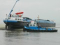 Bateau accident� sur l'Escaut